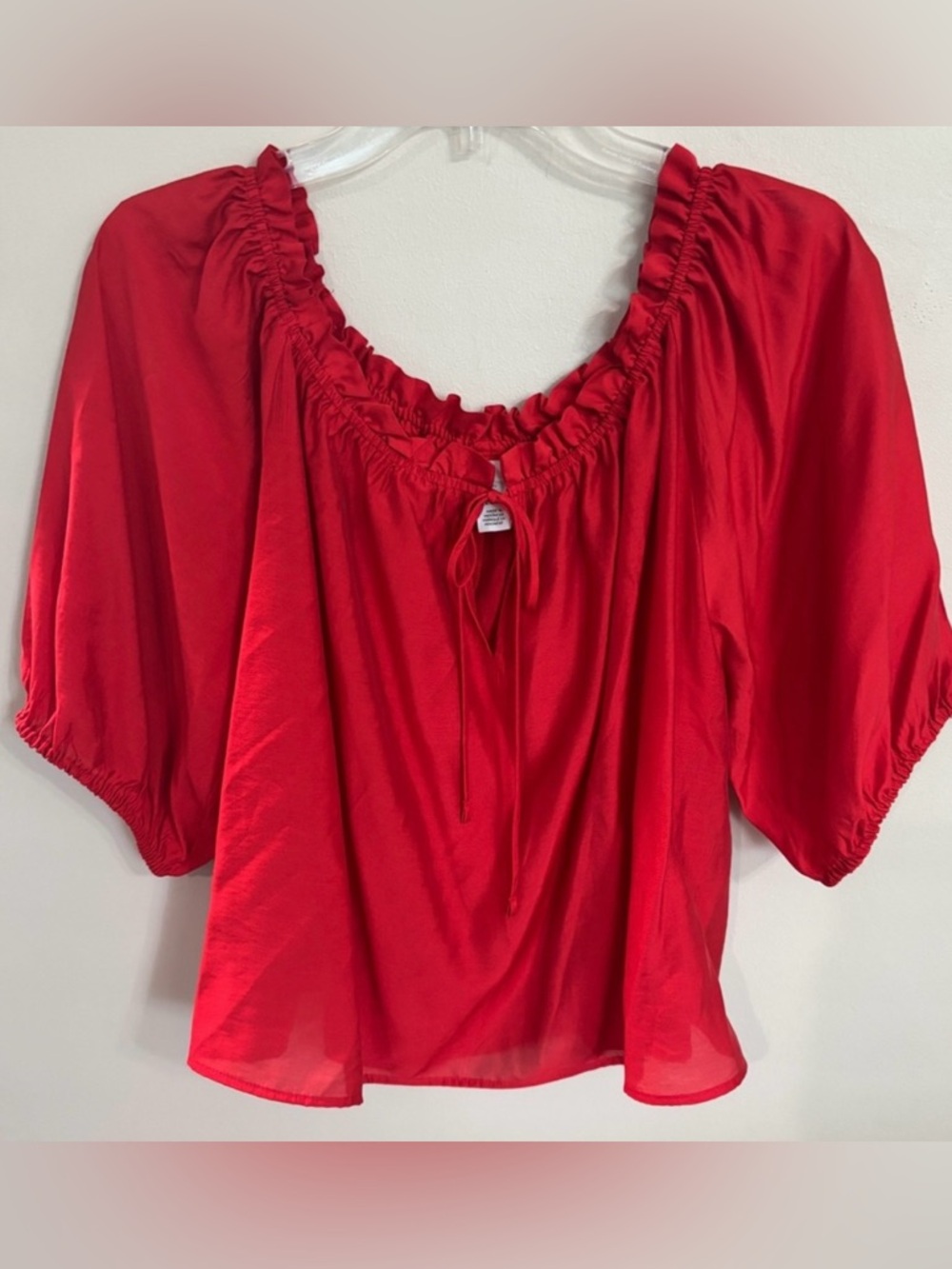 H&M Red Ruffled Peasant Top - Picture 5 of 5
